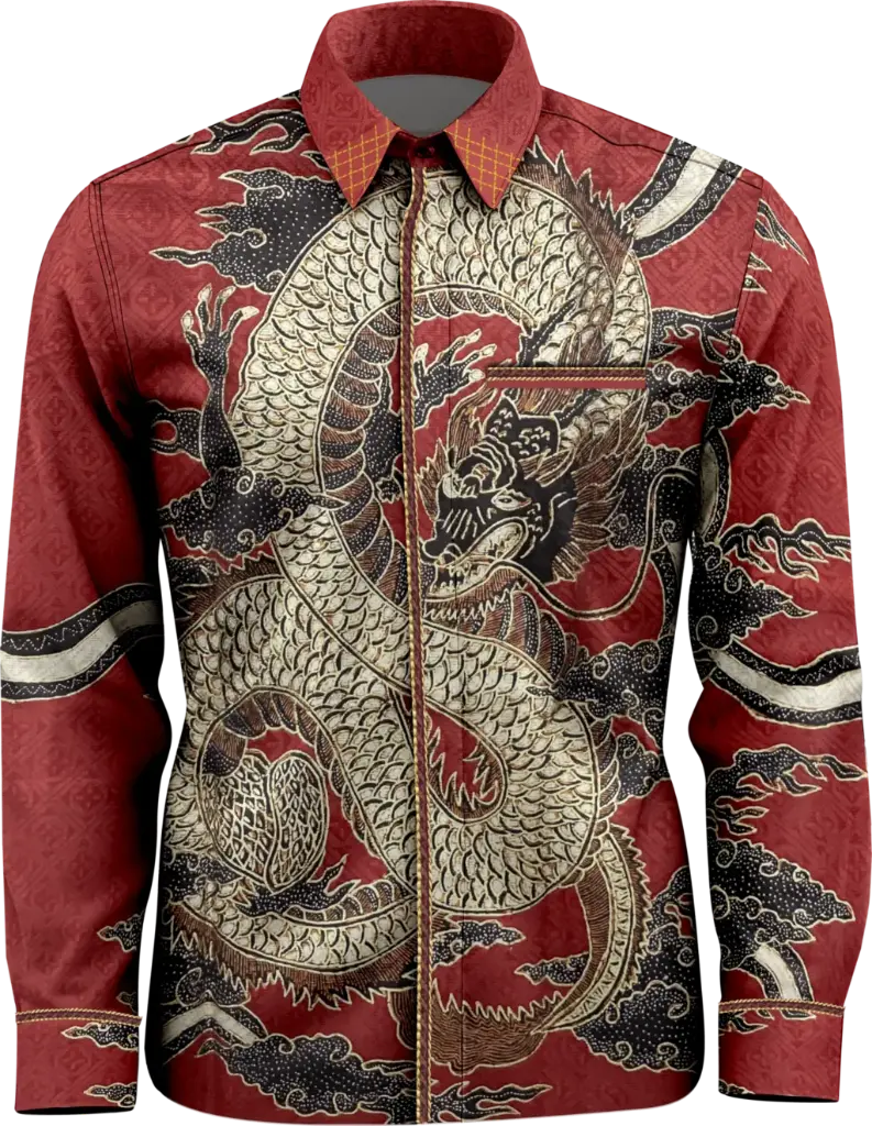 Batik Motif Naga Merah